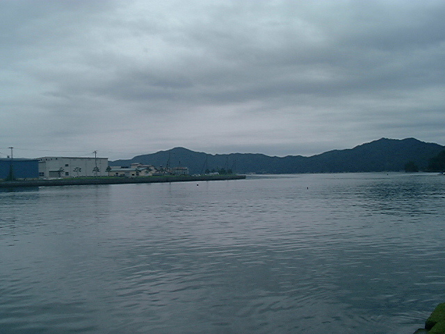 大槌川河口下流方面